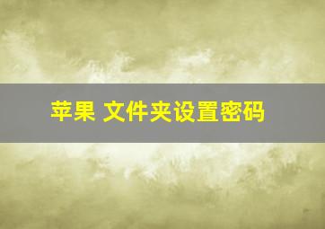 苹果 文件夹设置密码